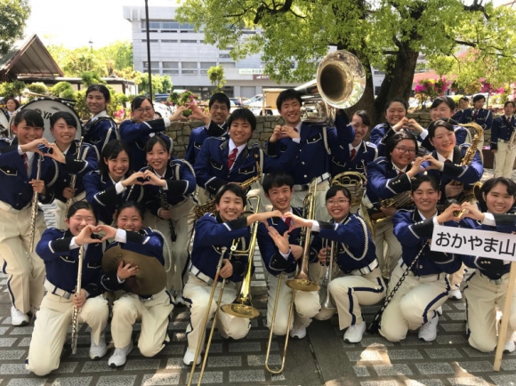 ハートランド倉敷マーチングパレード 学年別集合写真 吹奏楽部 文化系 部活動 おかやま山陽高校
