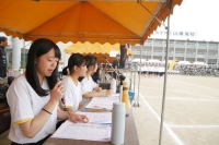 体育祭では放送を担当しました