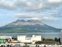 燃える桜島