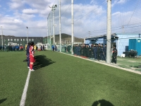 応援部員への勝利報告!